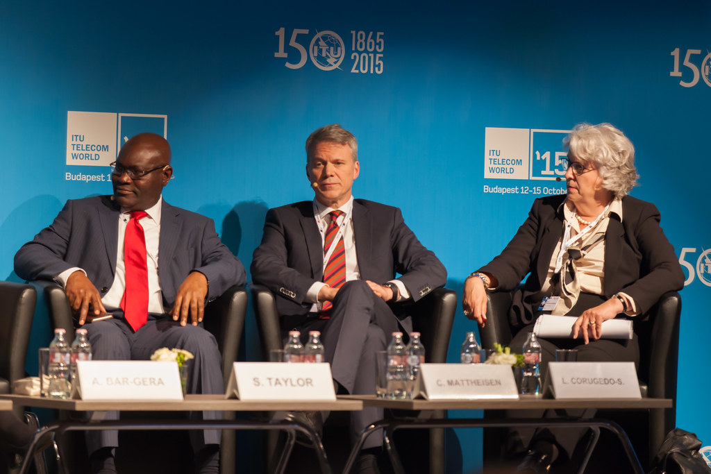 Panel discussion at a business conference